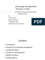 Headworks Design and Operation Practices in India