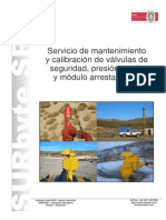 Mantenimiento y Calibracion de Valvulas de Seguridad, Vacio y Arrestallamas