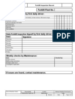 Forklift Inspection Record