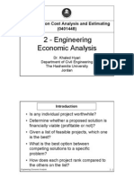 2 - Engineering Economic Analysis: Construction Cost Analysis and Estimating (0401448)