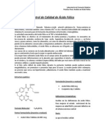 Control de Calidad de Ácido Fólico