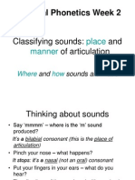 Week 2 Place & Manner of Articulation (Consonants)