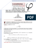 Le Nombre D or en Mathematique