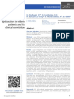 A Prospective Study of Thyroid - Dysfunction in Elderly Patients and Its Clinical Correlation