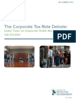 The Corporate Tax Rate Debate: Lower Taxes On Corporate Profits Not Linked To Job Creation