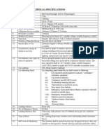 Technical Specs of Lift