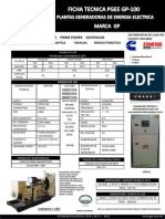 Ficha Tecnica Planta de Emergencia Marca GP Modelo Gp-100