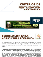 Criterios de Fertilización Ecologica