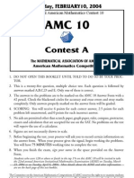 Contest A: 5 Annual American Mathematics Contest 10