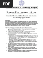 IITK Parental Income Certificate