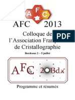 AFC 2013 Programme Et Résumés