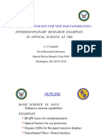 Science & Technology For New Dod Capabilities:: Interdisciplinary Research Examples in Optical Science at NRL