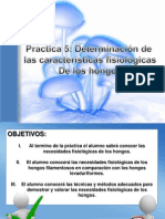 Determinacion de Las Caracteristicas Fisiologicas de Los Hongos