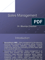 Sales Management: Dr. Bhumija Chouhan