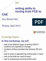 Teaching Writing Skills To Students Moving From FCE To CAE: Guy Brook-Hart