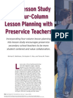 Using Lesson Study and Four Column Lesson Planning With Preservice Teachers