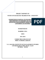 Study of Exchange Traded Fund - Gold Etf