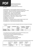 Human Population - Guided Viewing Worksheet