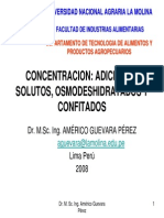 Concentración Osmosis Fruta Confitada