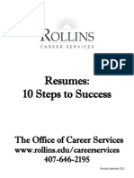 Resumes: 10 Steps To Success: The Office of Career Services