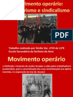 O Movimento Operário - Associativismo e Sindicalismo