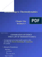 Relationship To Thermodynamics: Chapter One Section 1.3