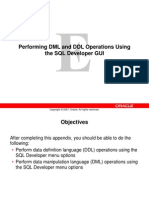 Performing DML and DDL Operations Using The SQL Developer GUI