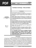 Ventilador Centrífugo - Folha de Dados
