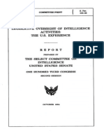 Legislative Oversight of Intelligence Activities: The U.S. Experience