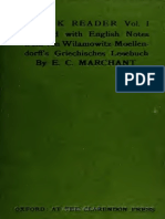 Greek Reader Selected & Adapted With English Notes From Prof. Von Wilamowitz-Moellendorff's Griechisches Lesebuch - Vol. 1 (1905)