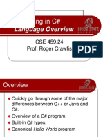 CSE459 CSharp 02 LanguageOverview