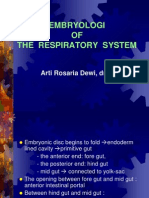 Embryologi OF The Respiratory System: Arti Rosaria Dewi, DR