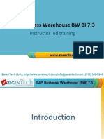 SAP Business Warehouse BW BI 7.3: Instructor Led Training