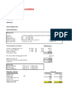 Build Up Rate Format - Plastering