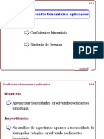 Aula - 013 - Coeficientes Binomiais e Aplicações