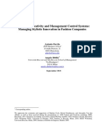 Convergent Creativity and Management Control Systems: Managing Stylistic Innovation in Fashion Companies