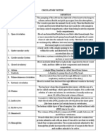 Circulatory System Terminologies