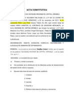 Ejemplo de Acta Constitutiva