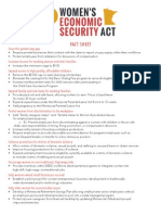 Women's Economic Security Act - Fact Sheet