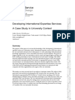 Developing International Expertise Services: A Case Study in University Context