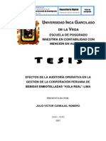 Efectos de La Auditoría Operativa en La Gestión de La Corporación Peruana de Bebidas Embotelladas "Kola Real" - Lima