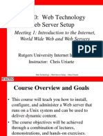 ITI-520: Web Technology Web Server Setup: Meeting 1: Introduction To The Internet, World Wide Web and Web Servers