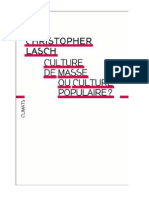 Culture de Massse Ou Culture Populaire - Christopher Lasch