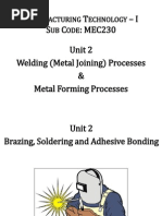 2 Unit 2 - Brazing, Soldering and Adhesive Bonding