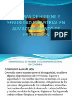 Normas de Higiene y Seguridad Industrial en Almacenamiento