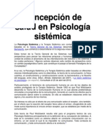 Concepción de Salud en Psicología Sistémica