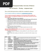 BBA 6th - Morning - Assignment Topics