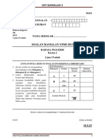 Set Ramalan 3: Sulit 014/2 NAMA: No. Kad Pengenalan: Angka Giliran