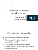 Nutrición en Niños y Preadolescentes