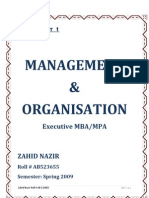 Semester 2 Assgn 1 Management & Organization